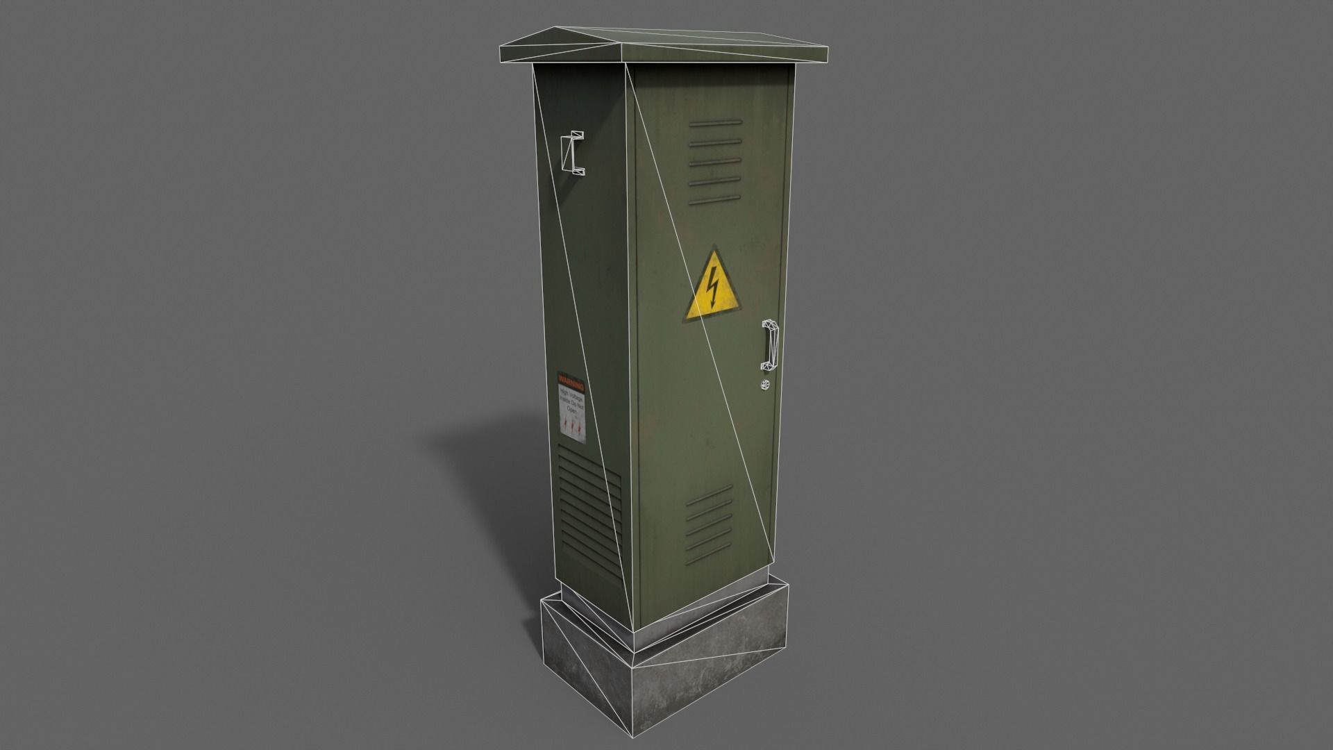 PBR Electric Box DarkGreen V2 Low-poly 3D model_16