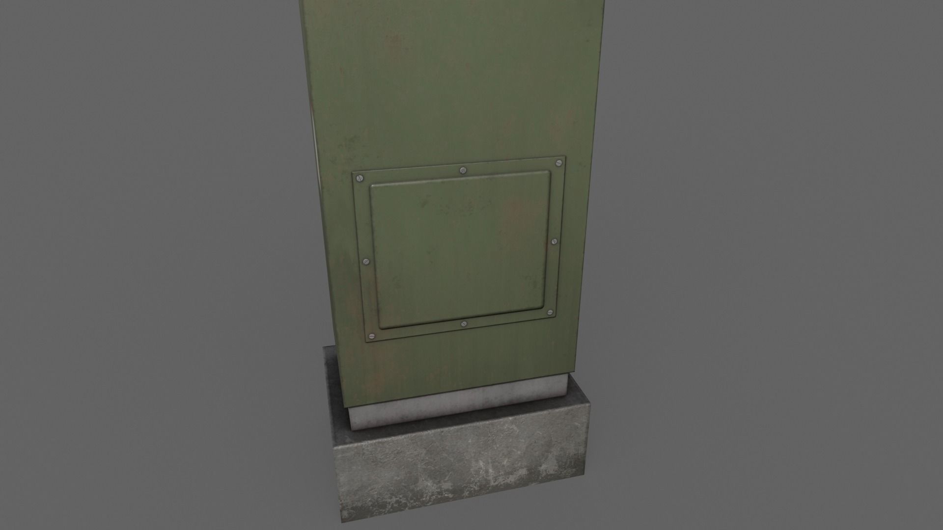 PBR Electric Box DarkGreen V2 Low-poly 3D model_15