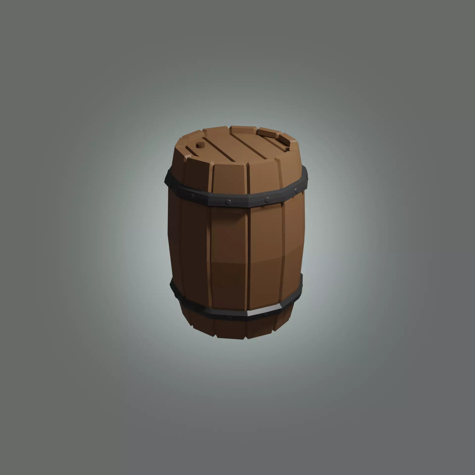 Barrel Low-poly Game ready Low-poly 3D model_0