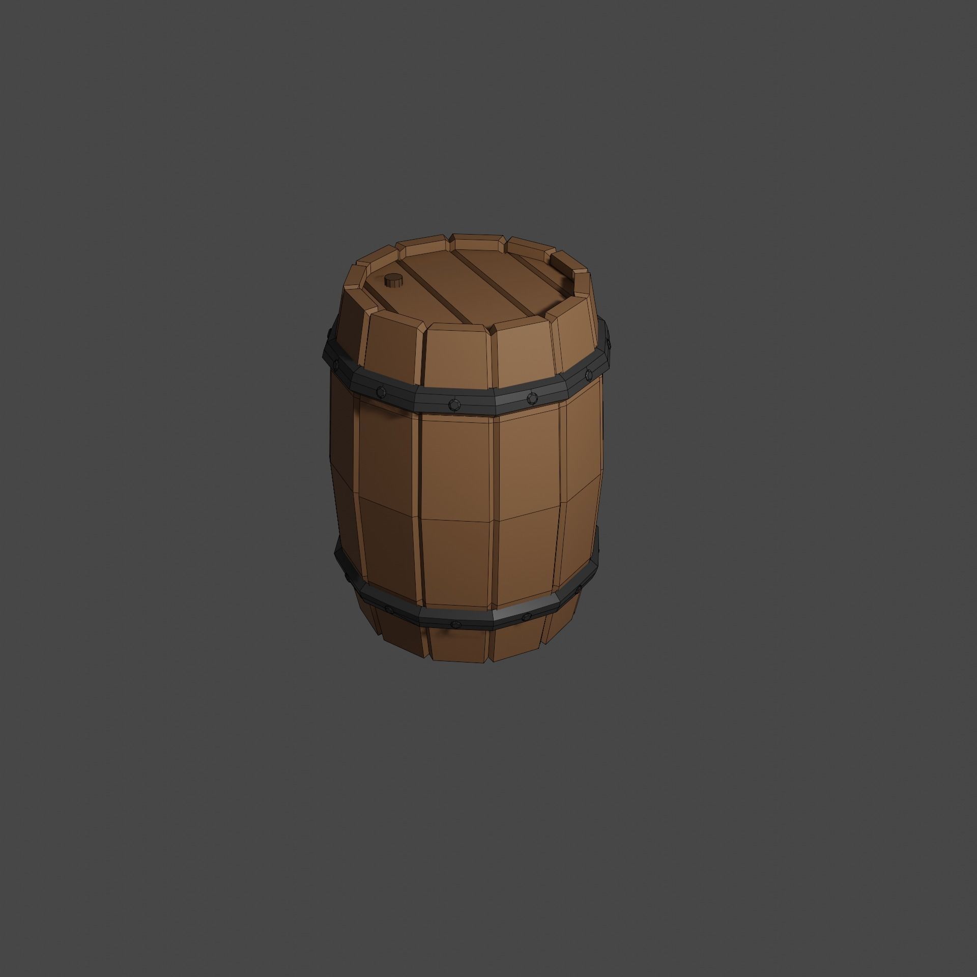 Barrel Low-poly Game ready Low-poly 3D model_5