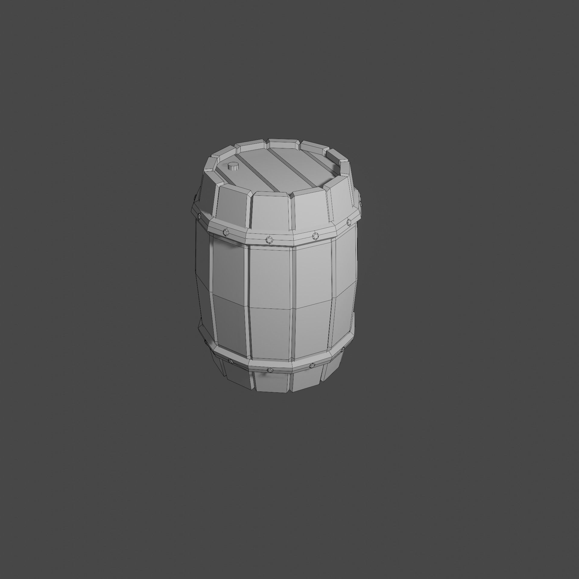 Barrel Low-poly Game ready Low-poly 3D model_6