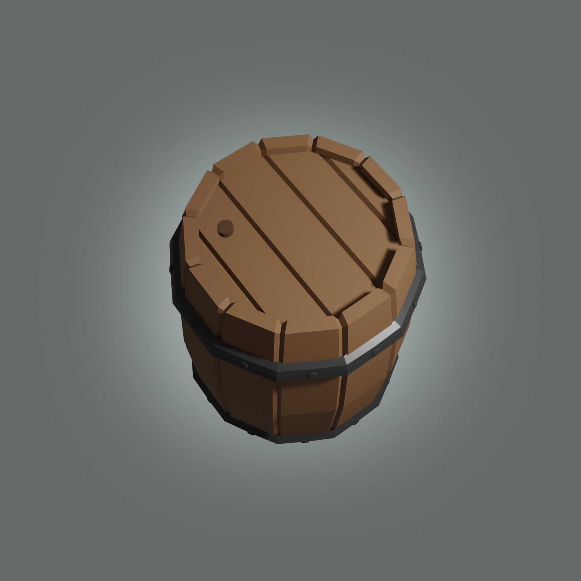 Barrel Low-poly Game ready Low-poly 3D model_1