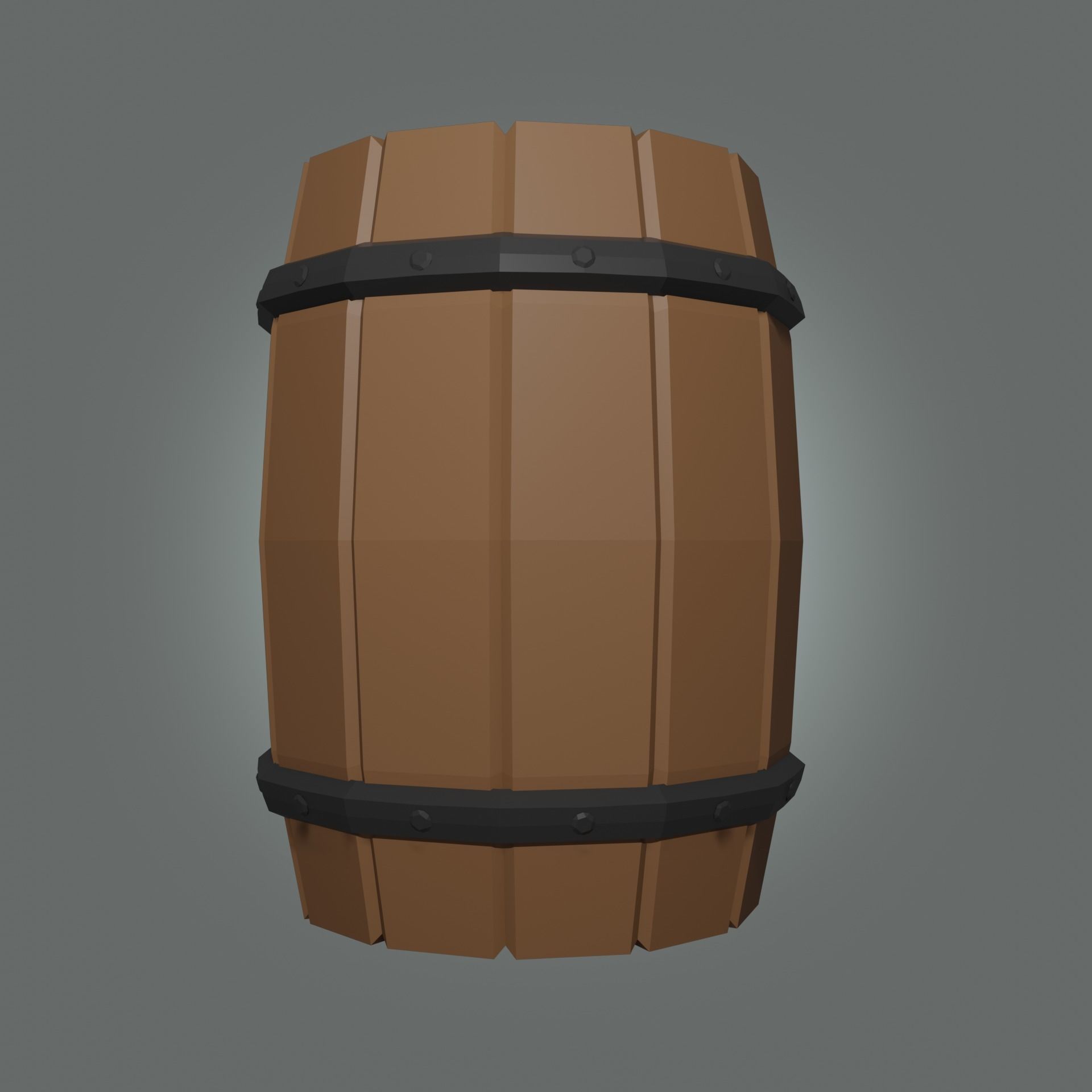 Barrel Low-poly Game ready Low-poly 3D model_2