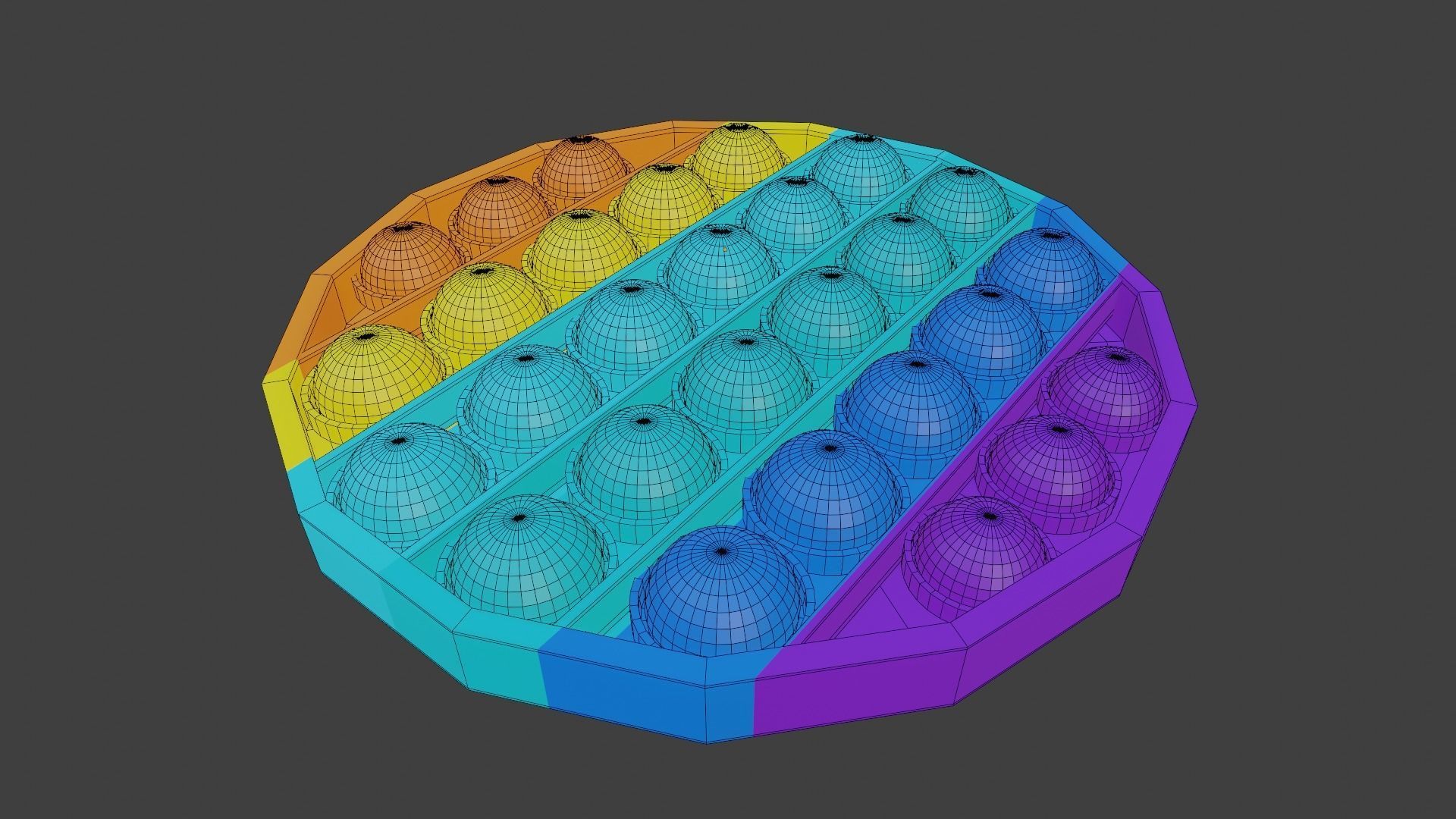 Pop-It Fidget Toy Set Low-poly 3D model_6