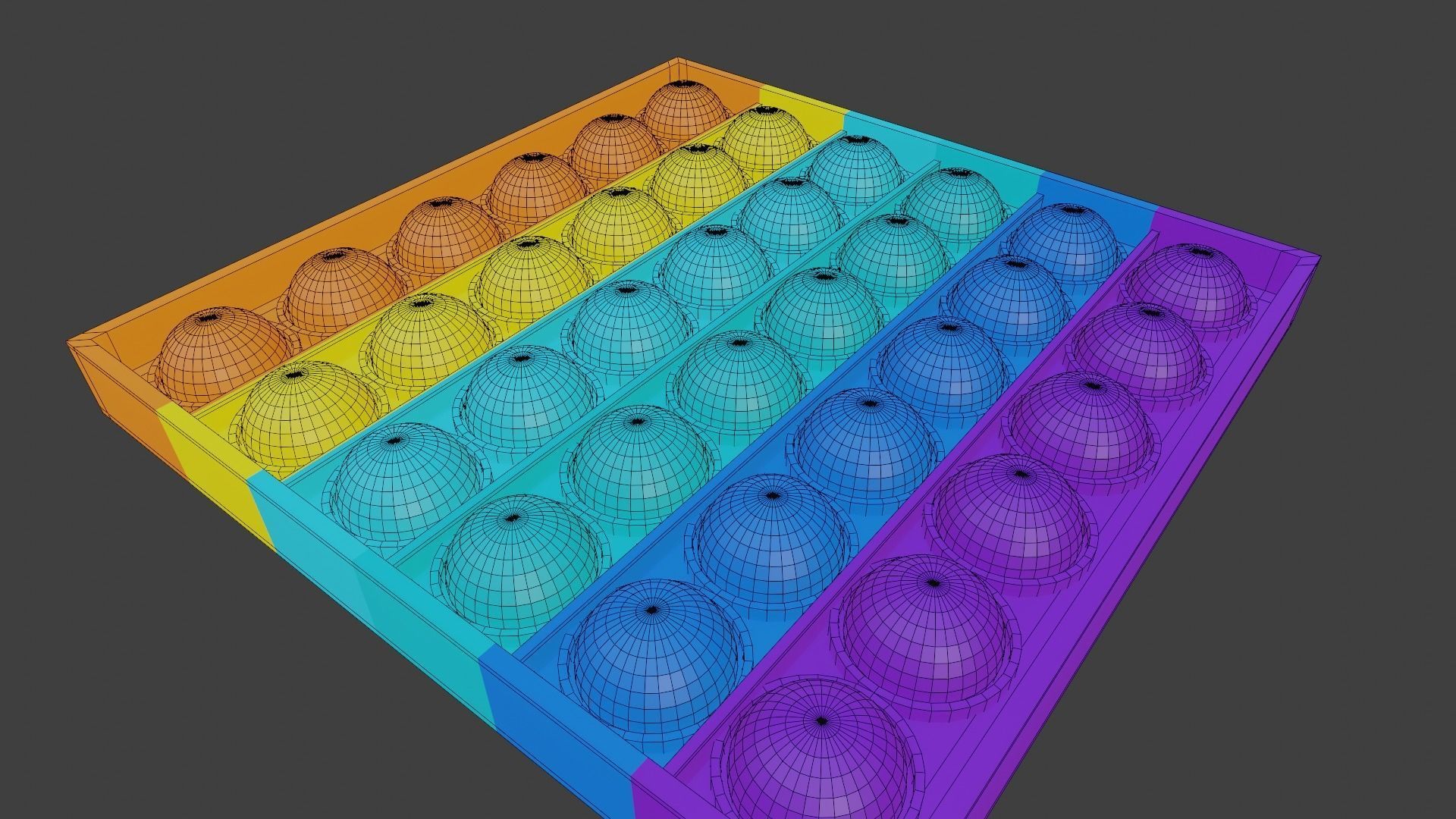 Pop-It Fidget Toy Set Low-poly 3D model_10