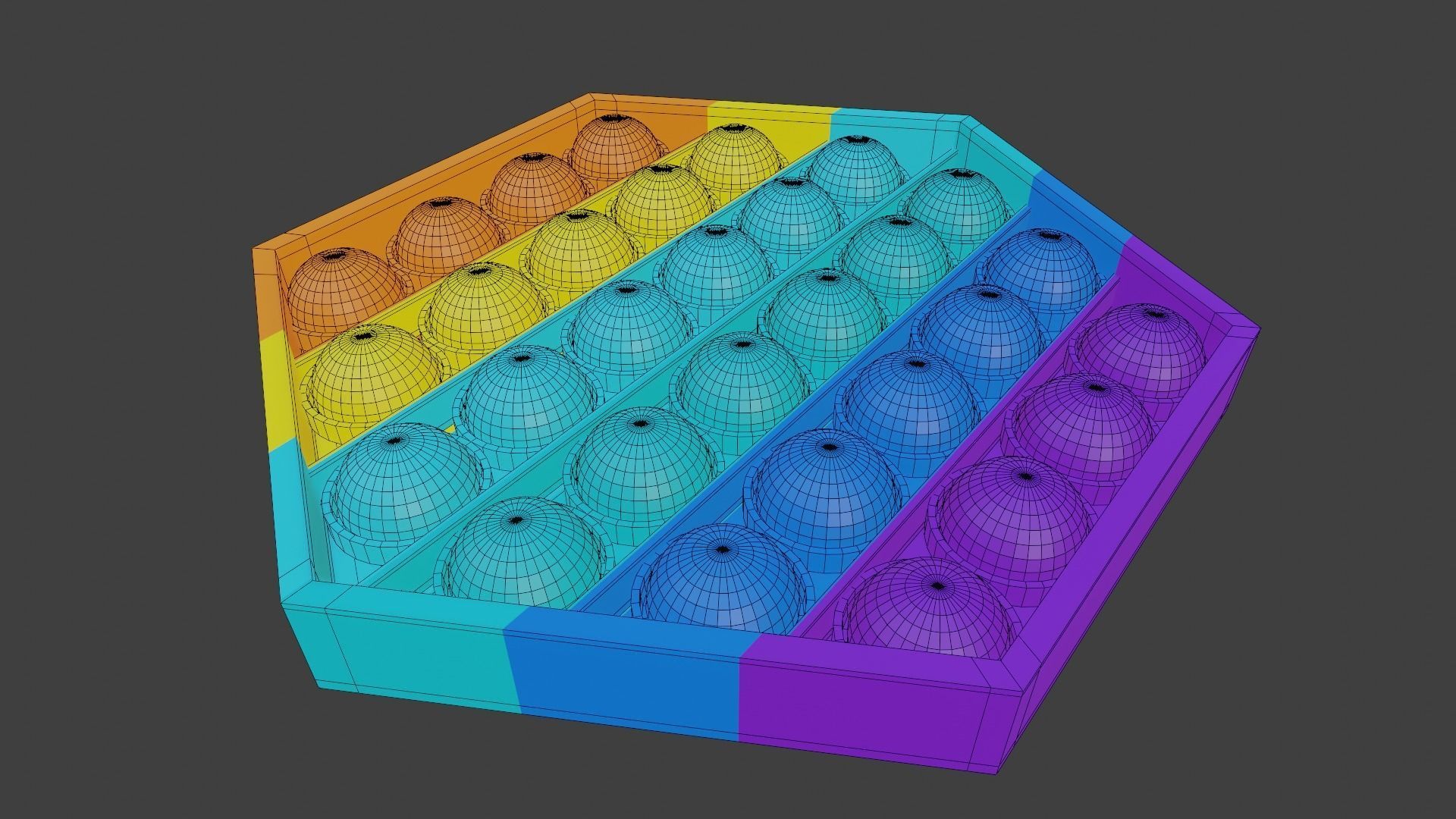 Pop-It Fidget Toy Set Low-poly 3D model_8