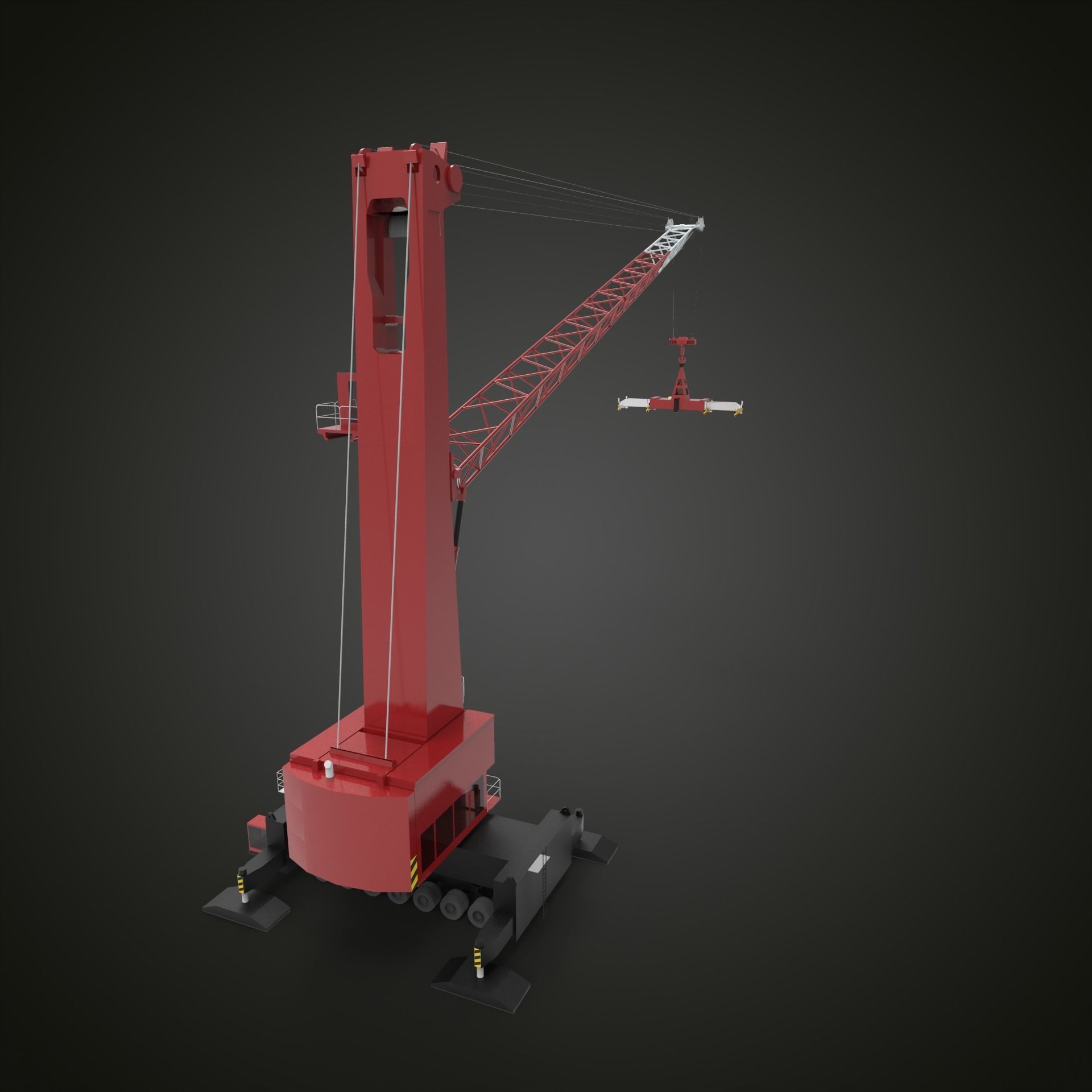Tower container crane 3D model_2