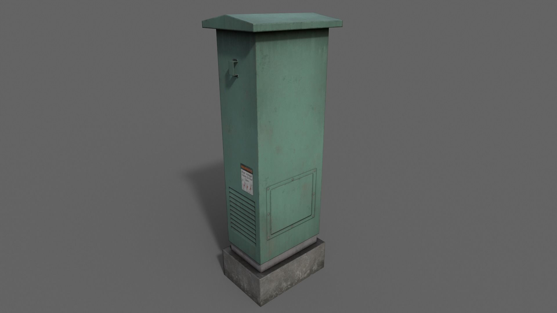 PBR Electric Box Green V2 Low-poly 3D model_13
