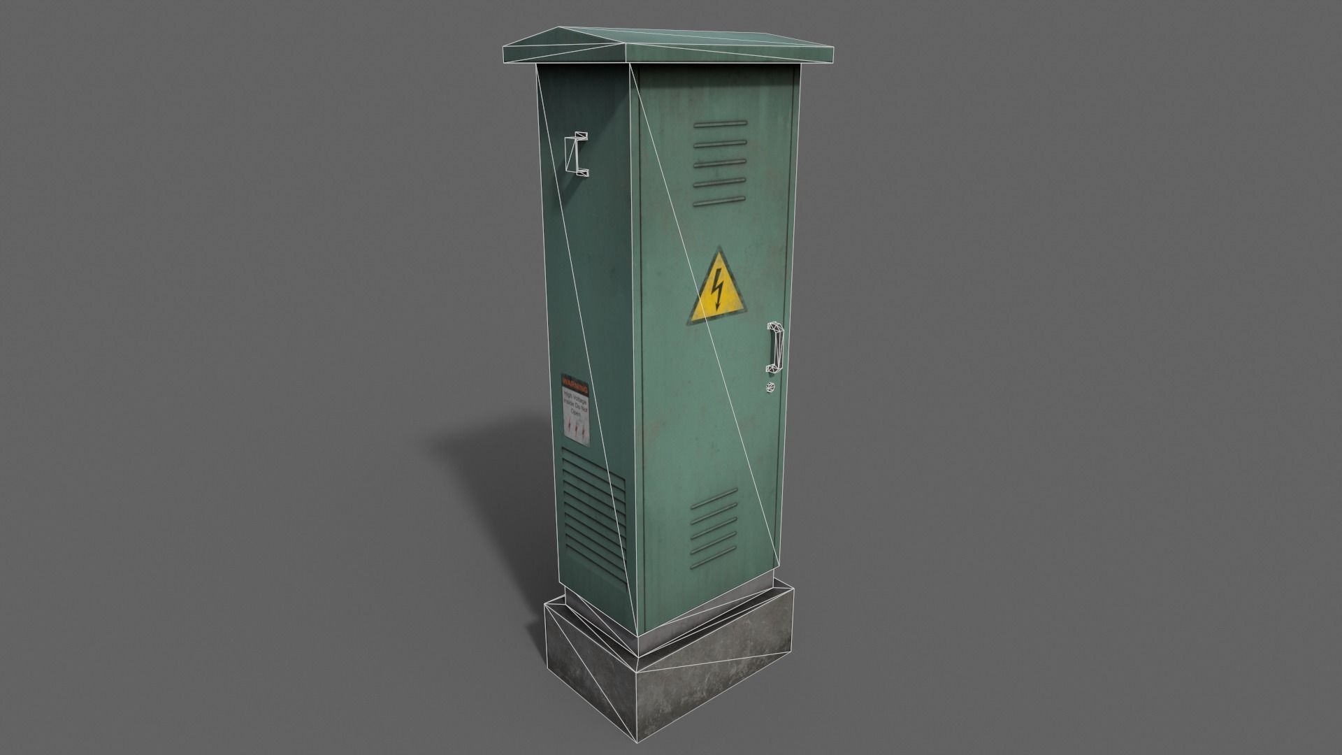 PBR Electric Box Green V2 Low-poly 3D model_16