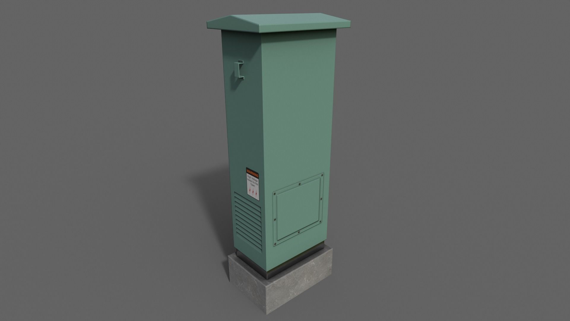 PBR Electric Box Green V2 Low-poly 3D model_6
