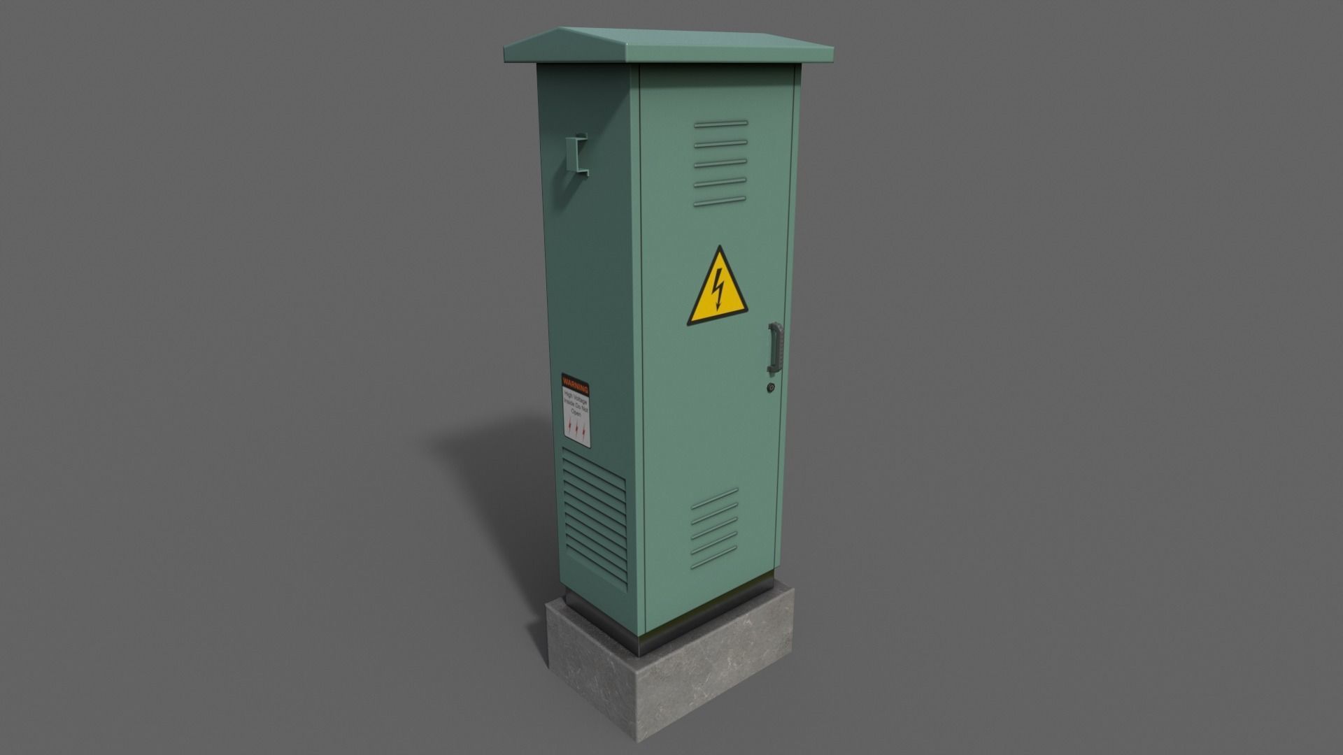 PBR Electric Box Green V2 Low-poly 3D model_2