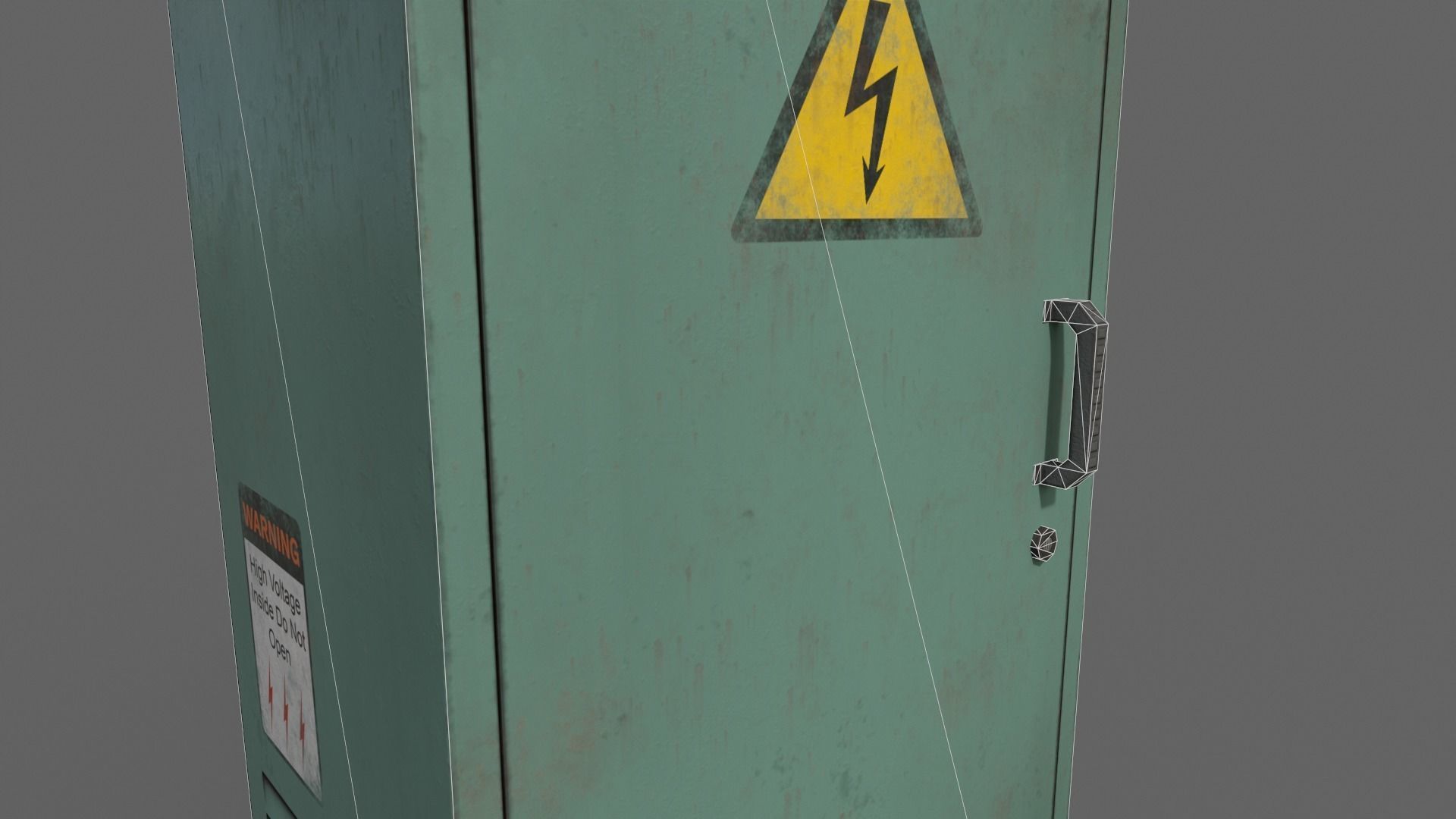 PBR Electric Box Green V2 Low-poly 3D model_19