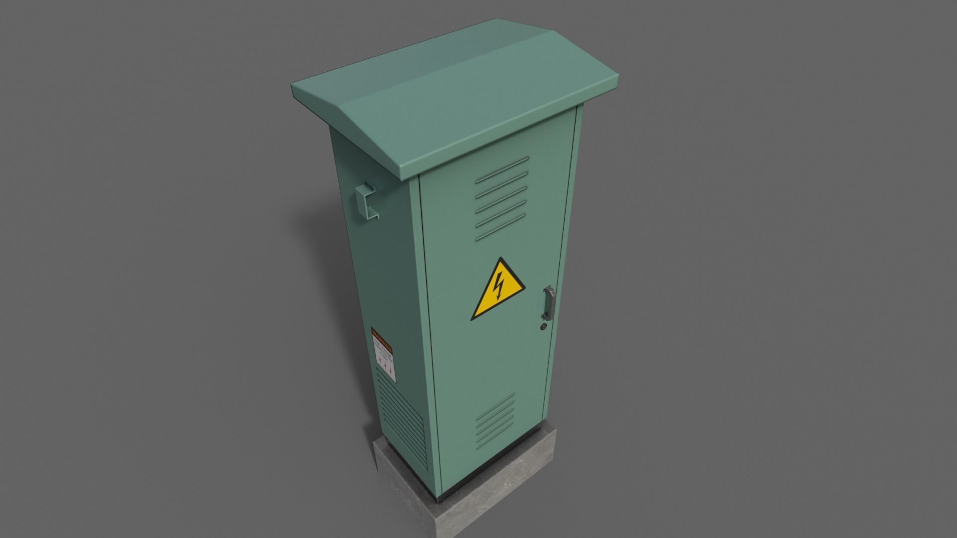 PBR Electric Box Green V2 Low-poly 3D model_3