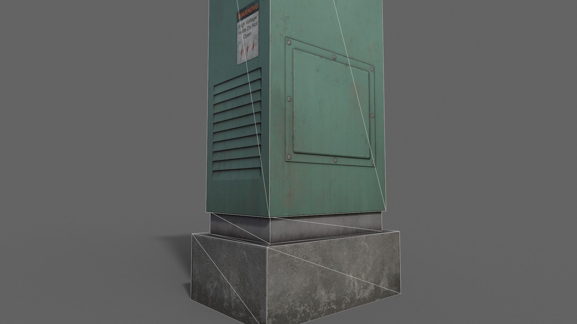 PBR Electric Box Green V2 Low-poly 3D model_21