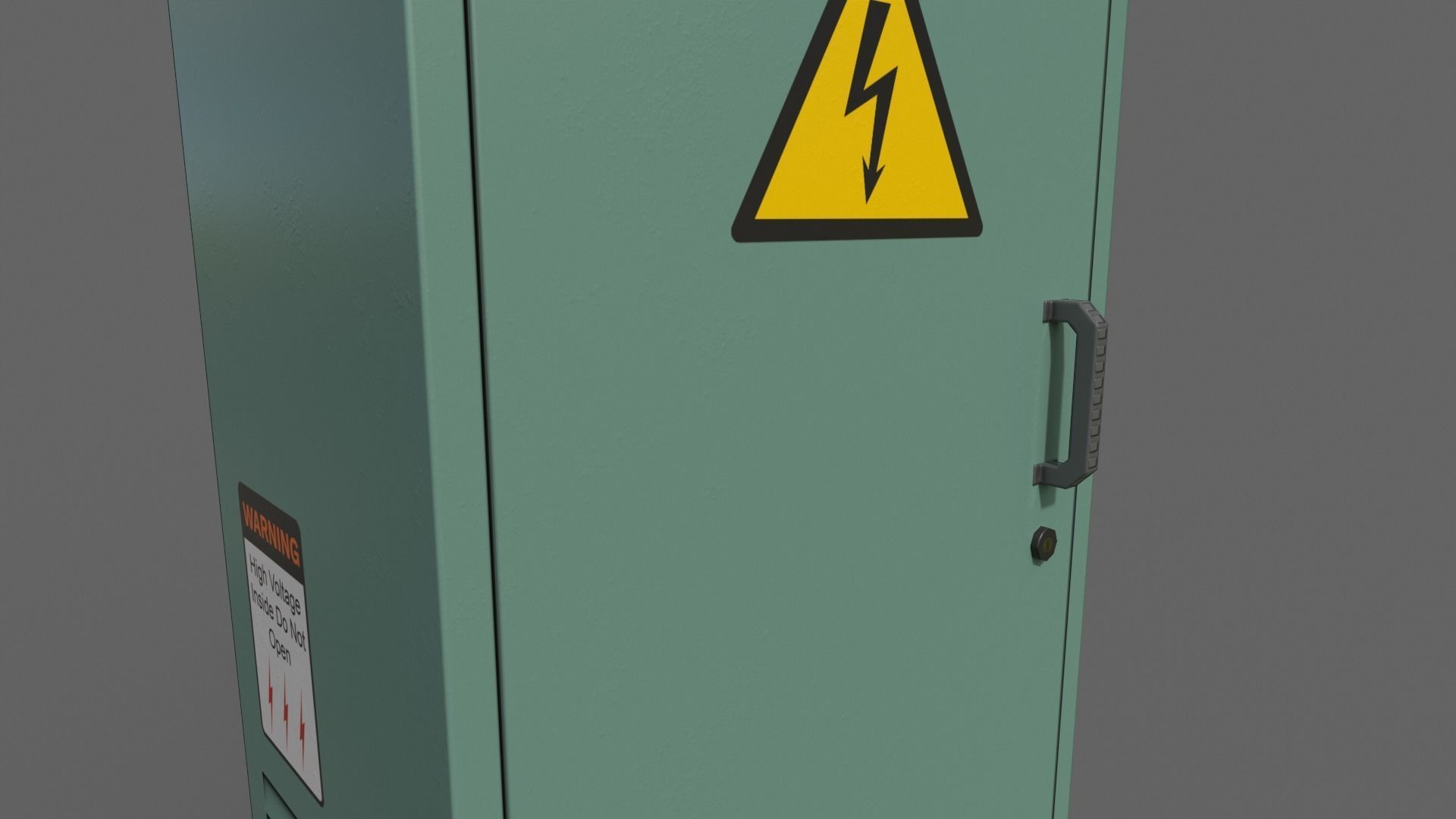 PBR Electric Box Green V2 Low-poly 3D model_5