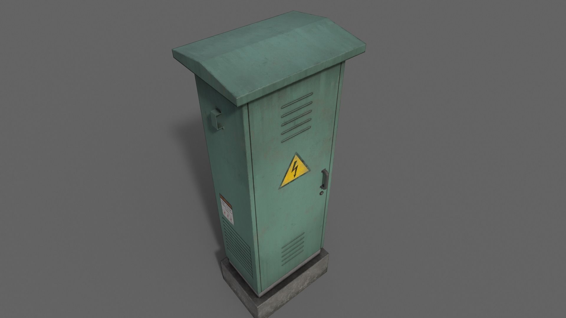 PBR Electric Box Green V2 Low-poly 3D model_10