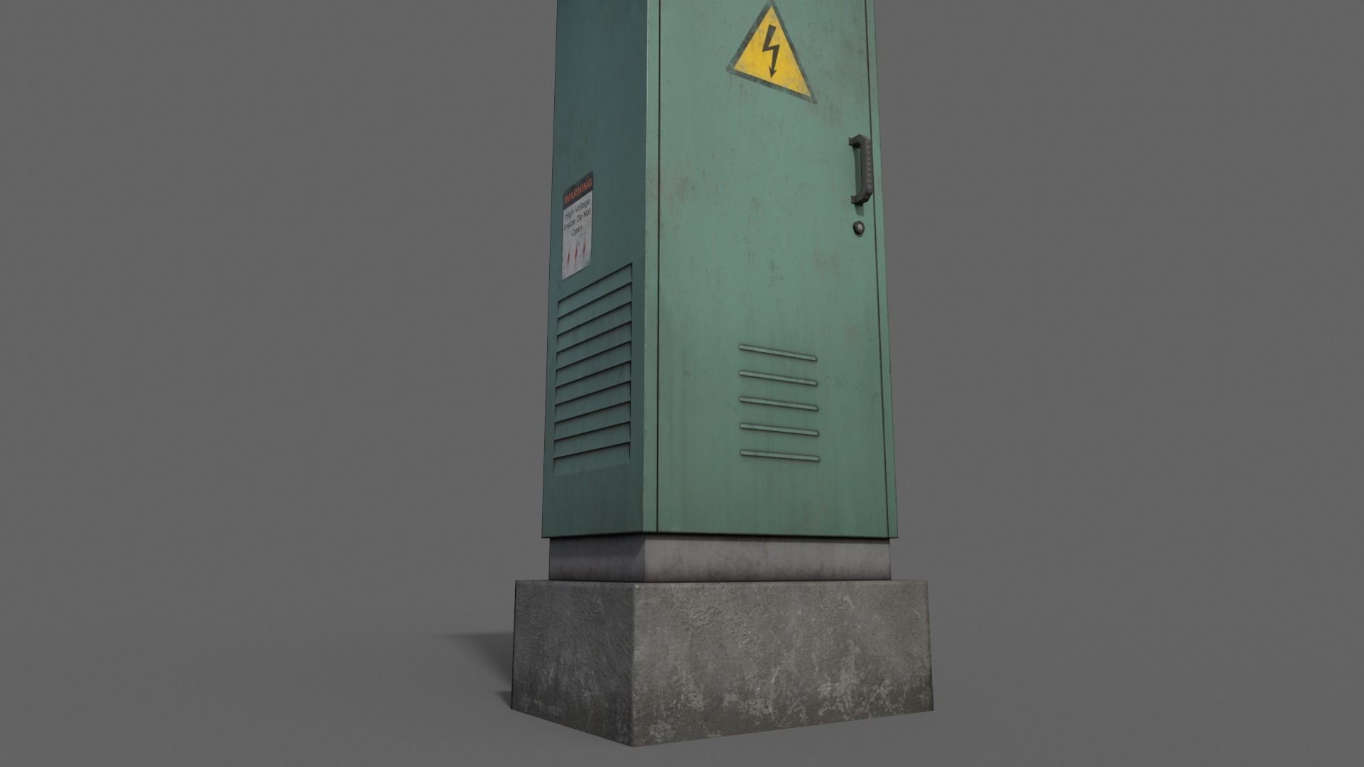 PBR Electric Box Green V2 Low-poly 3D model_11