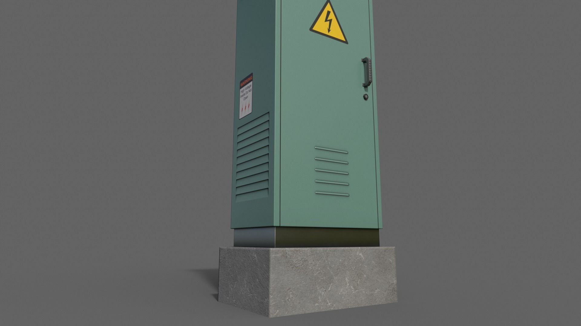 PBR Electric Box Green V2 Low-poly 3D model_4