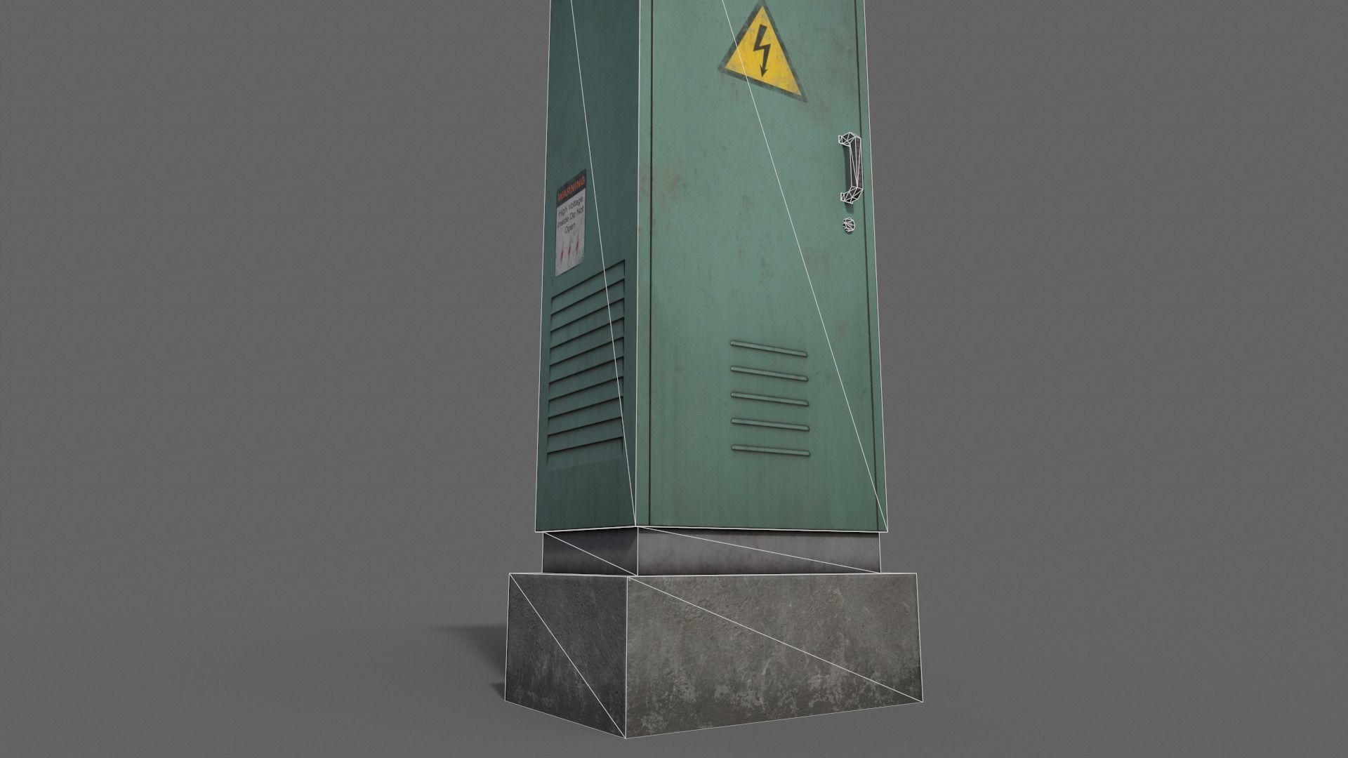 PBR Electric Box Green V2 Low-poly 3D model_18