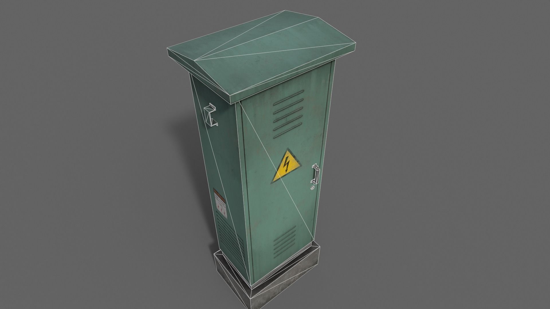 PBR Electric Box Green V2 Low-poly 3D model_17