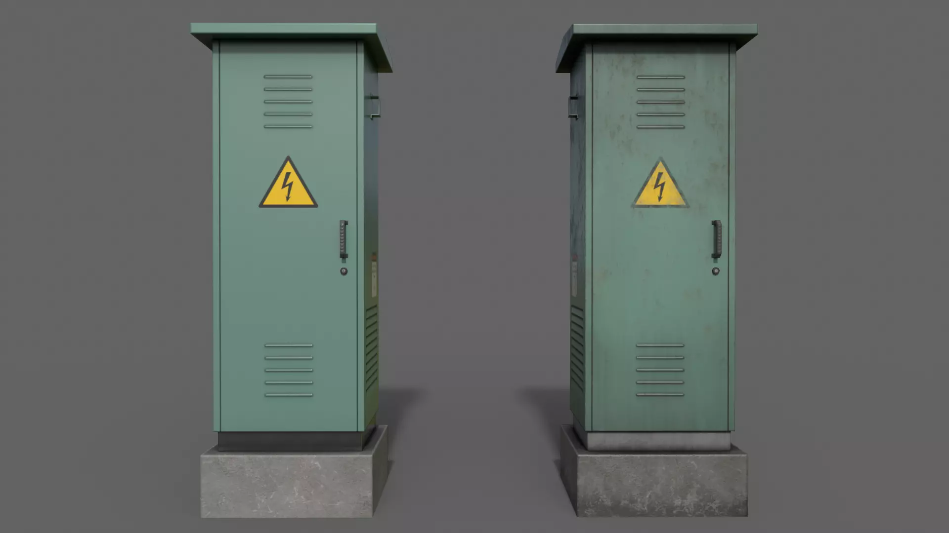 PBR Electric Box Green V2 Low-poly 3D model_0