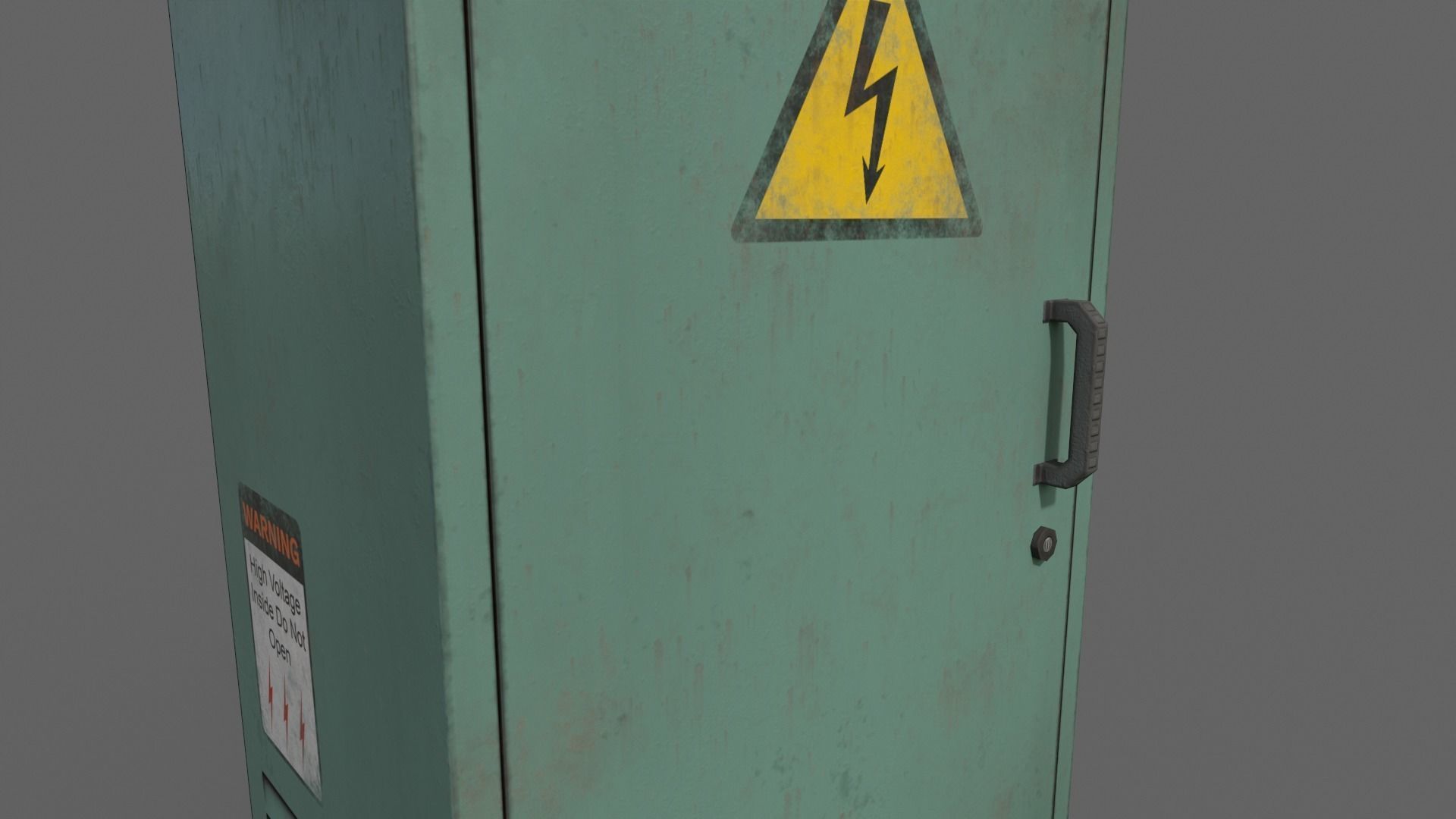 PBR Electric Box Green V2 Low-poly 3D model_12