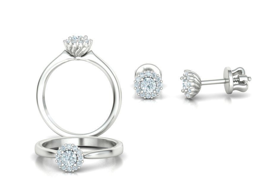 Bespoke Classic Ring and Stud Earrings Collection version3 _3