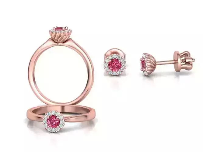 Bespoke Classic Ring and Stud Earrings Collection version3 