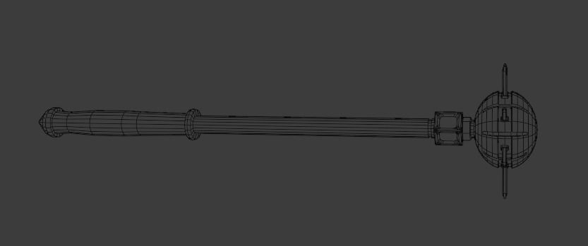 bludgeon  mace  medieval blunt weapon weapon Low-poly 3D model_6