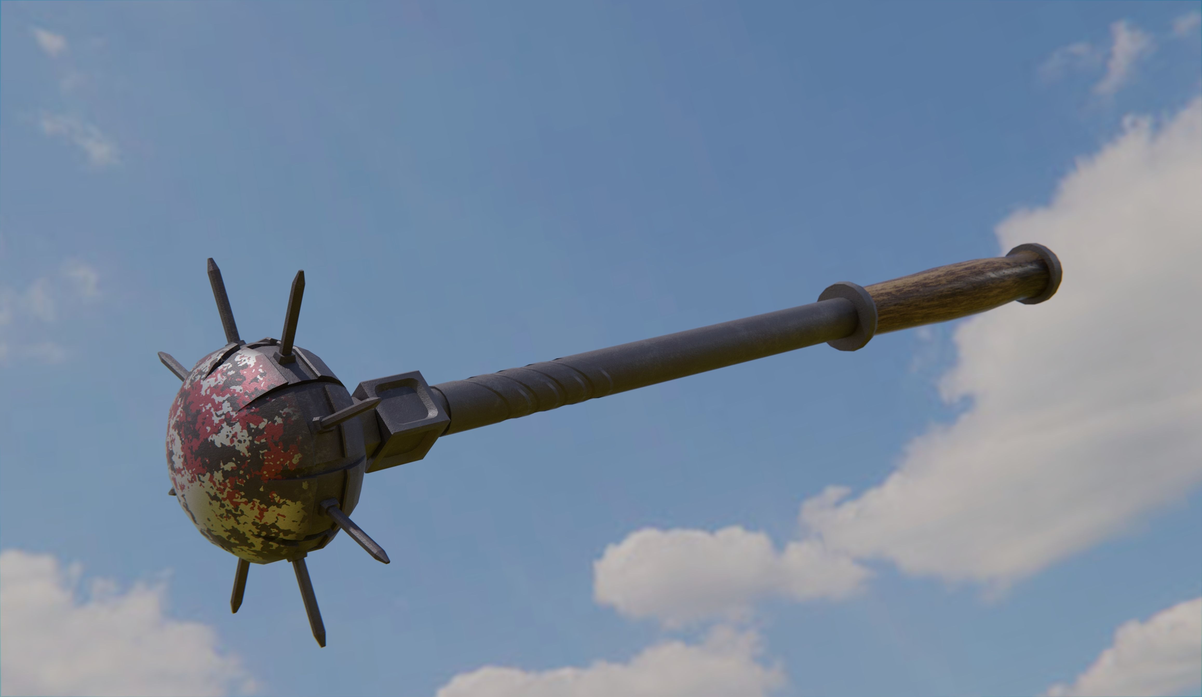 3D model bludgeon mace medieval blunt weapon weapon VR / AR / lowpoly