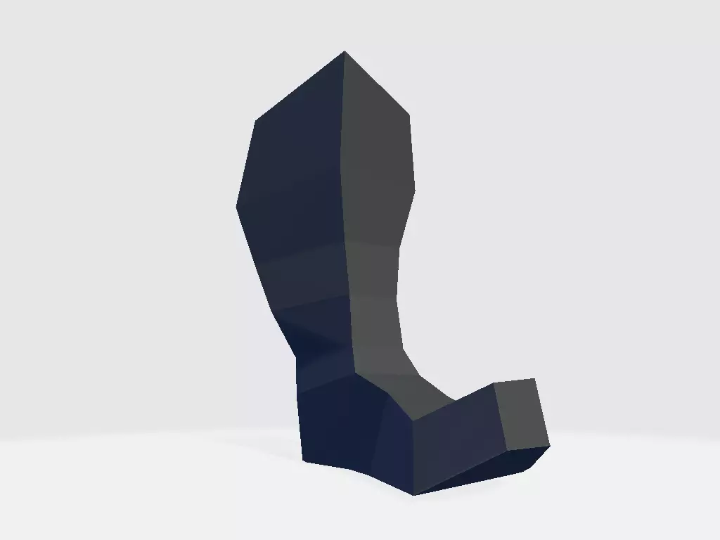 High Boot v2 Low-poly 3D model_0