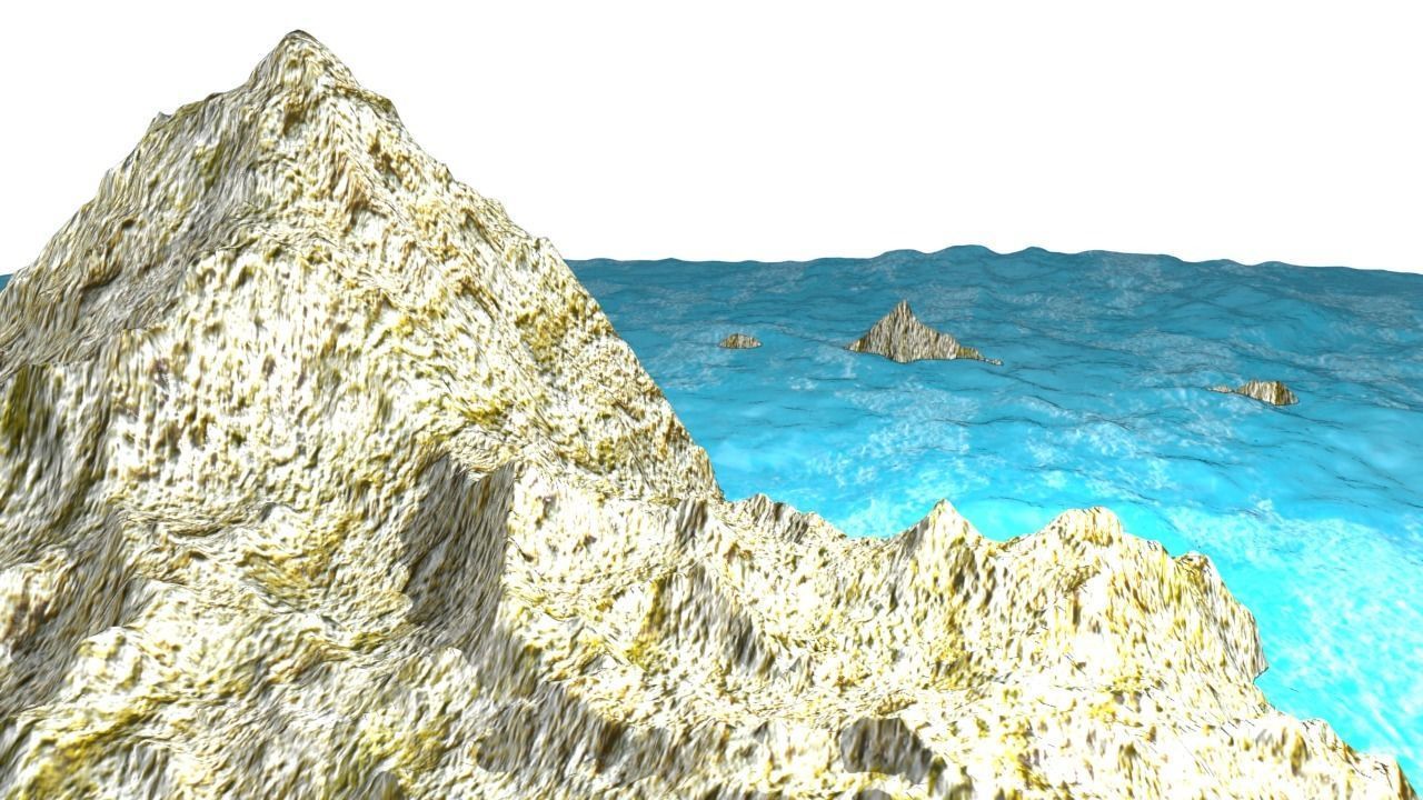 NMA Island Rock 001 Rough Preset 01 Low-poly 3D model_5