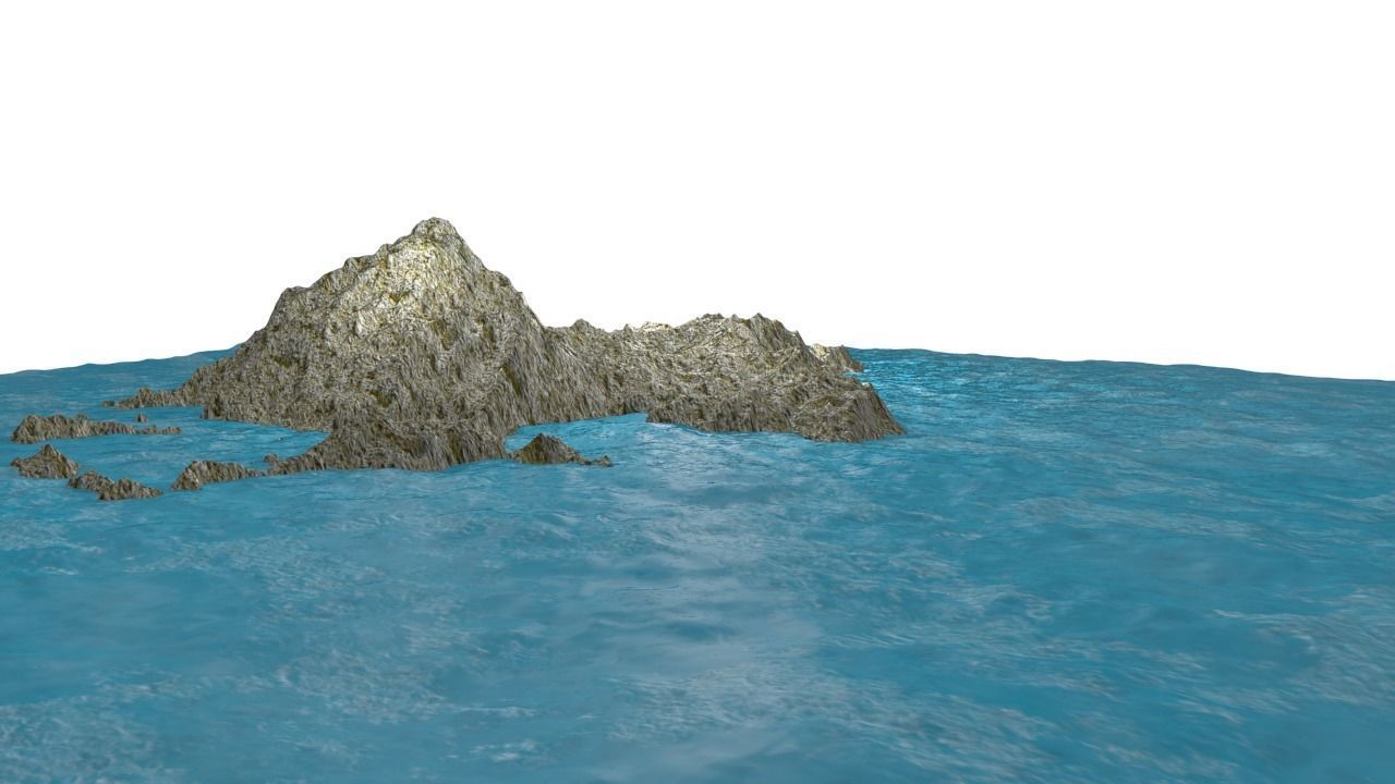 NMA Island Rock 001 Rough Preset 01 Low-poly 3D model_1