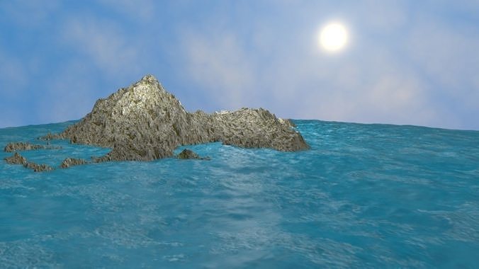 NMA Island Rock 001 Rough Preset 01 Low-poly 3D model