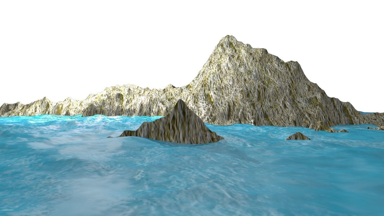 NMA Island Rock 001 Rough Preset 01 Low-poly 3D model_3