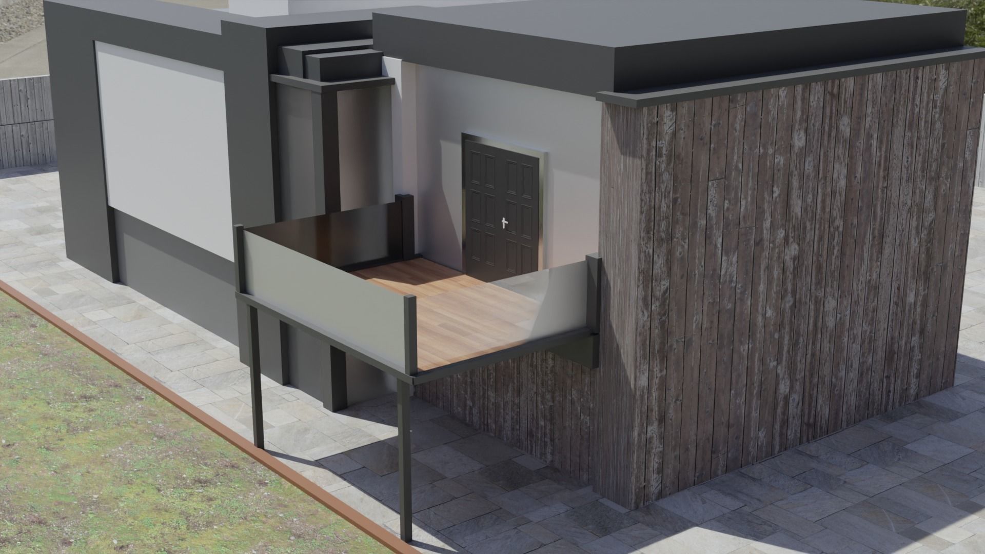 Modern House Exterior  Free 3D model_1