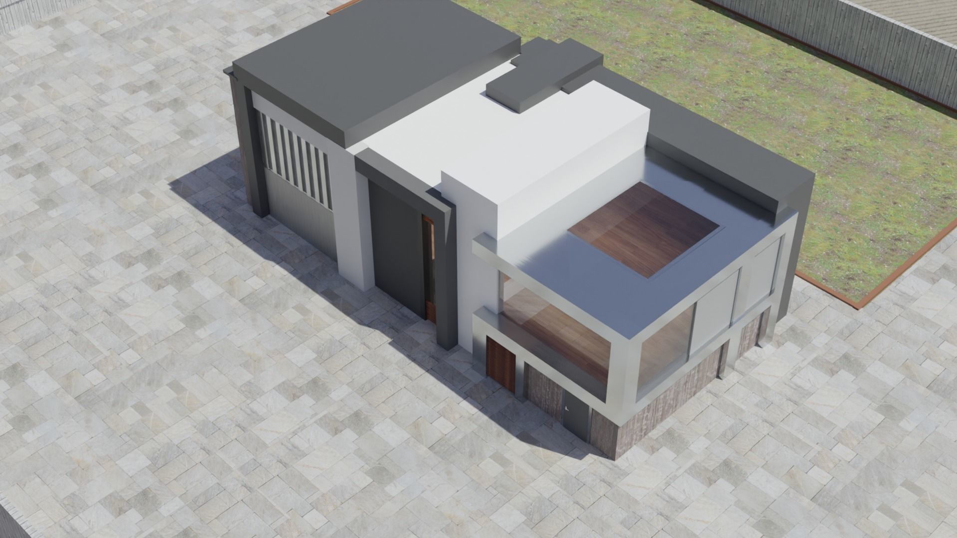 Modern House Exterior  Free 3D model_3