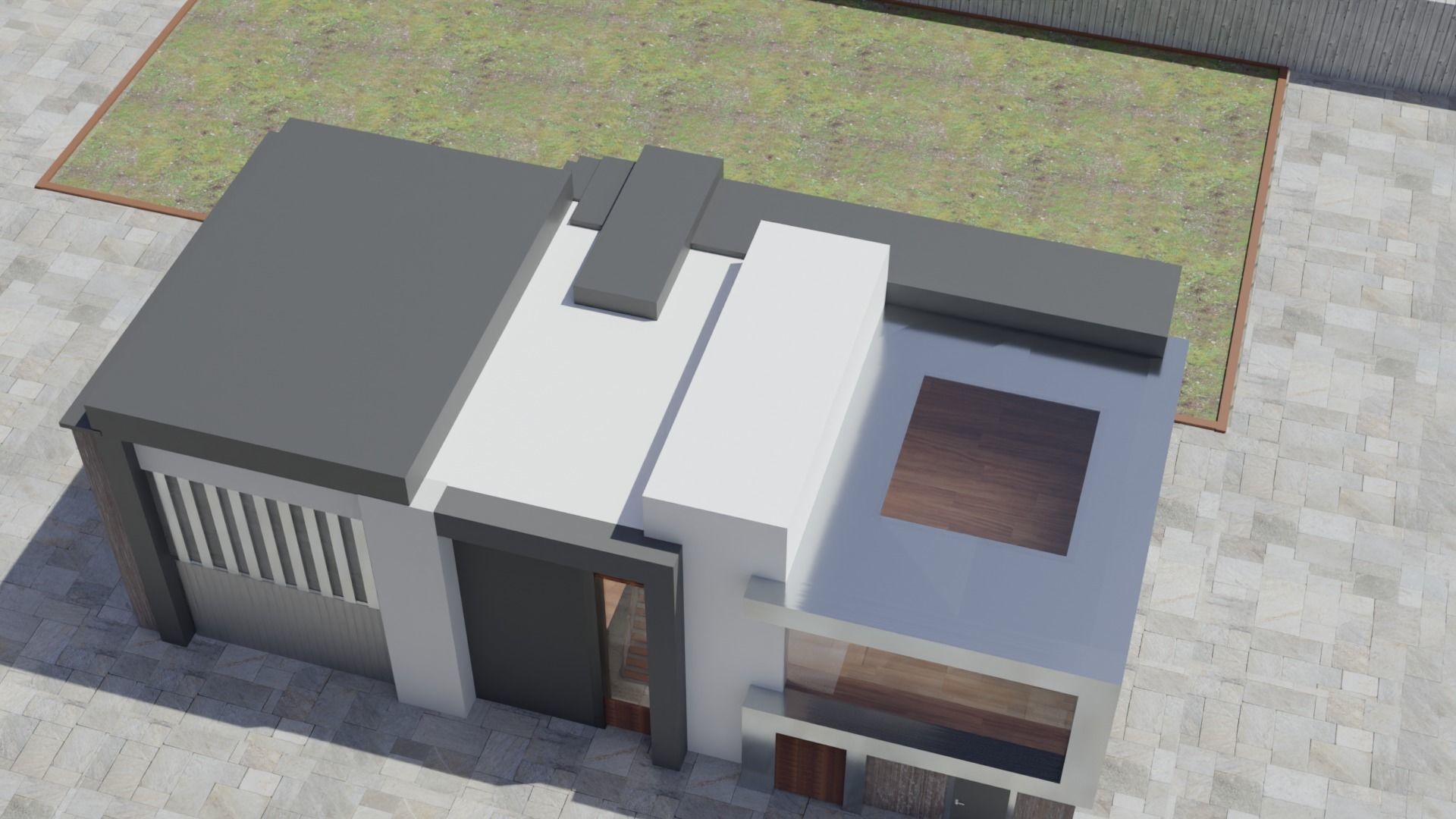 Modern House Exterior  Free 3D model_2