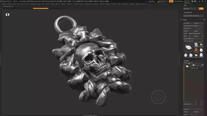 Skull Pendant 3d print model 09 3D print model