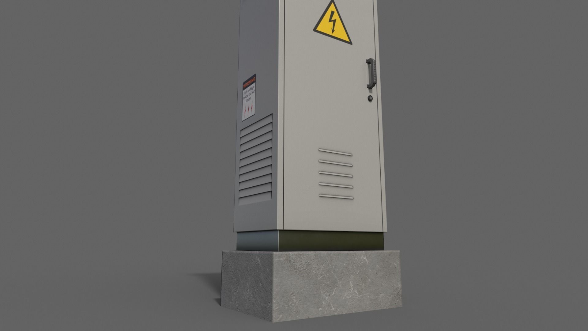 PBR Electric Box LightGrey V2 Low-poly 3D model_4