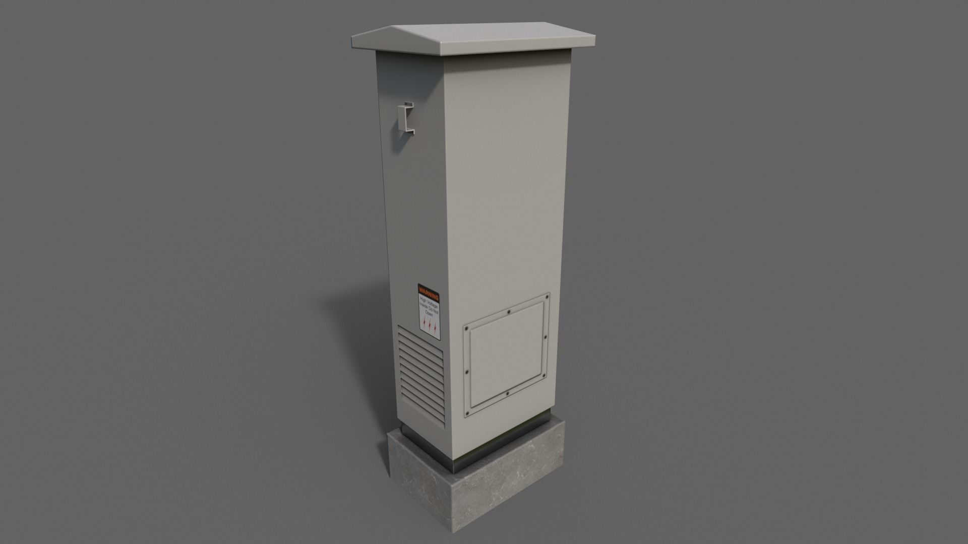 PBR Electric Box LightGrey V2 Low-poly 3D model_6