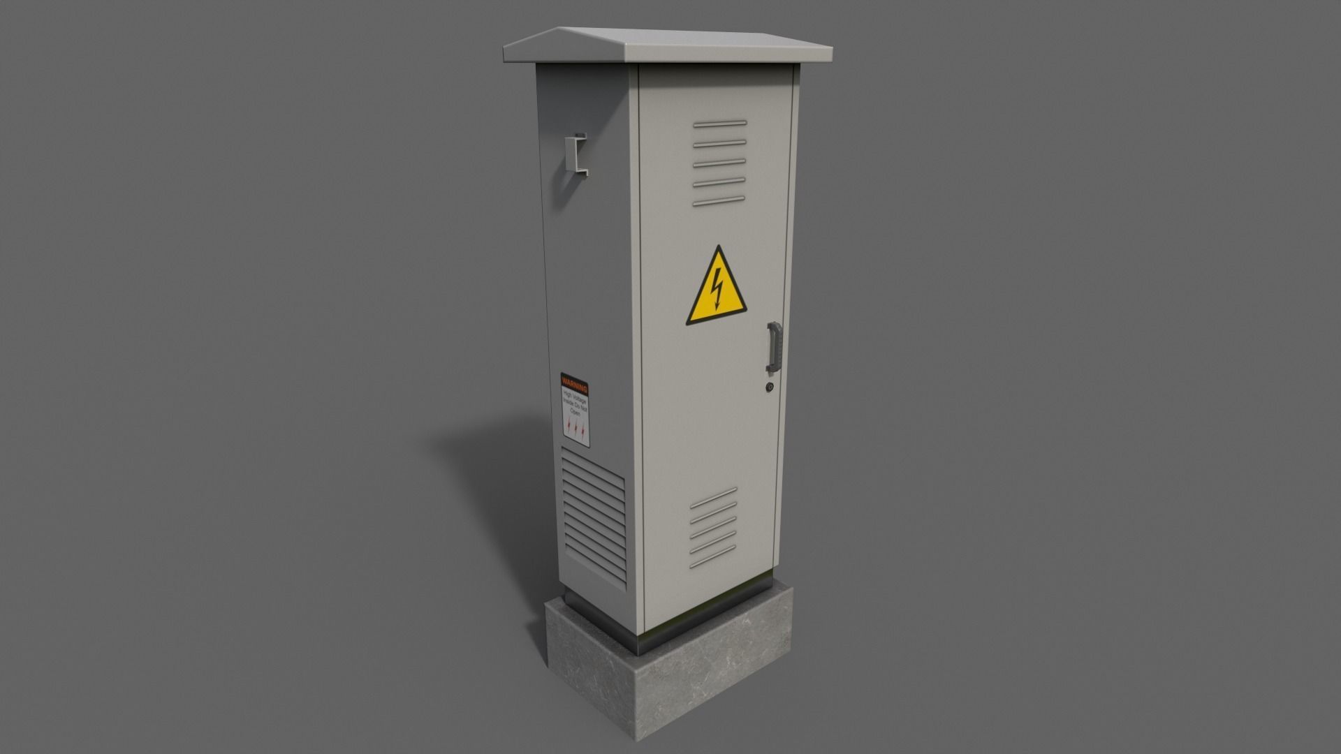 PBR Electric Box LightGrey V2 Low-poly 3D model_2