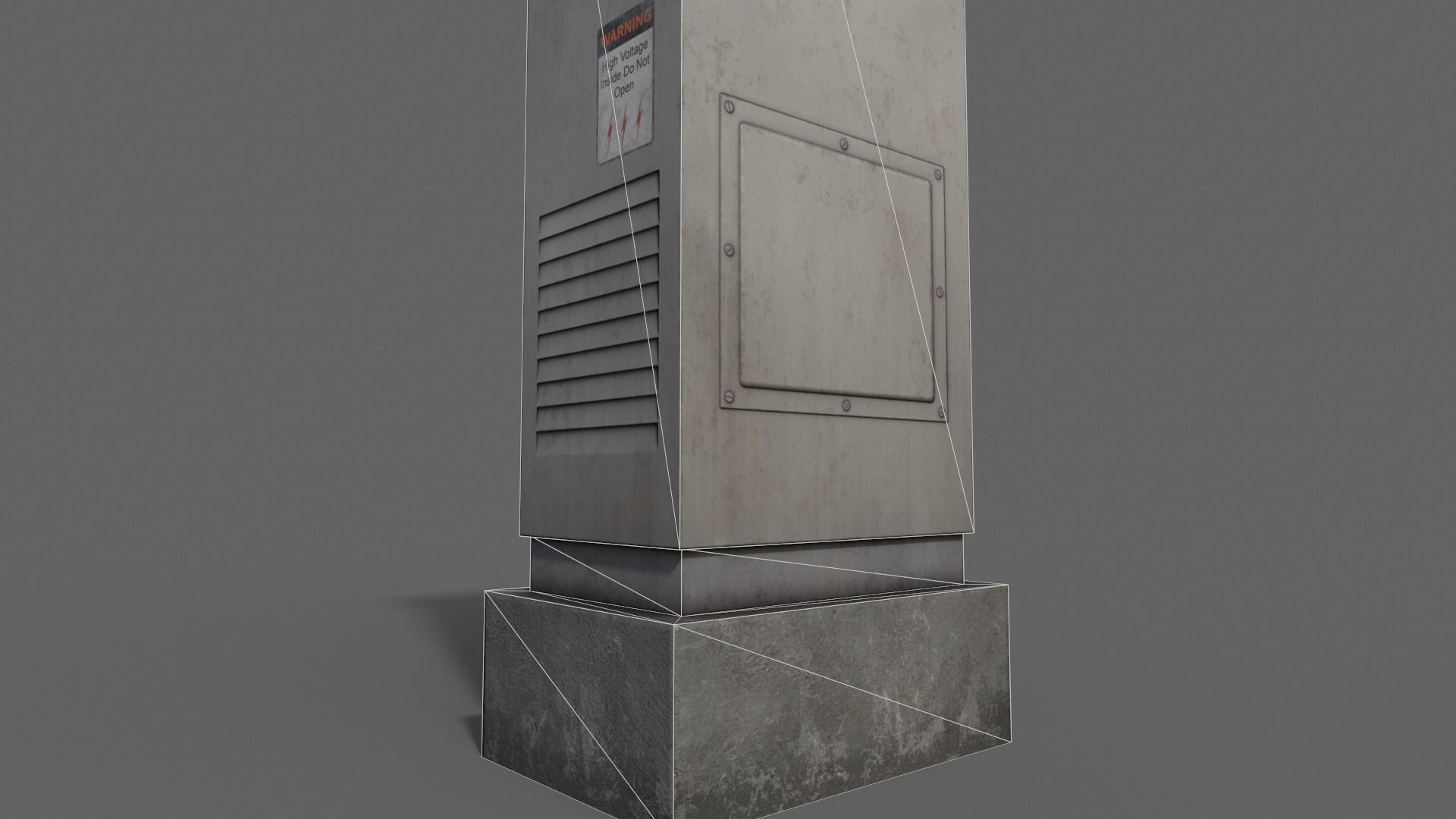 PBR Electric Box LightGrey V2 Low-poly 3D model_21