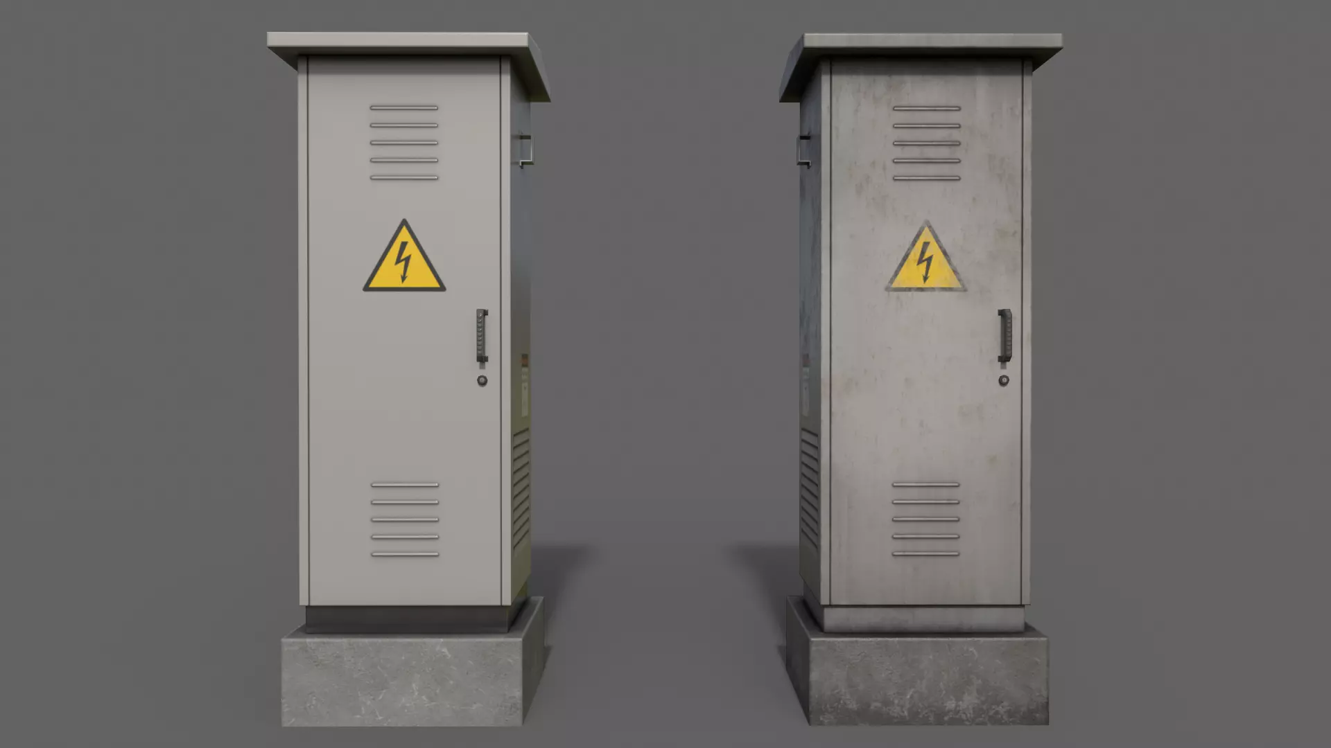 PBR Electric Box LightGrey V2 Low-poly 3D model_0