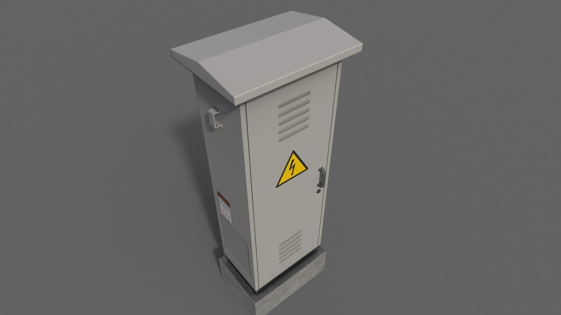 PBR Electric Box LightGrey V2 Low-poly 3D model_3