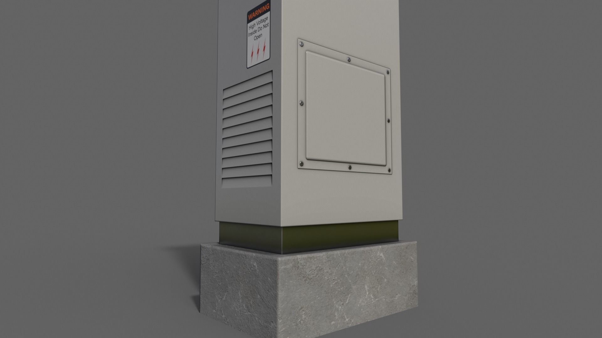 PBR Electric Box LightGrey V2 Low-poly 3D model_7