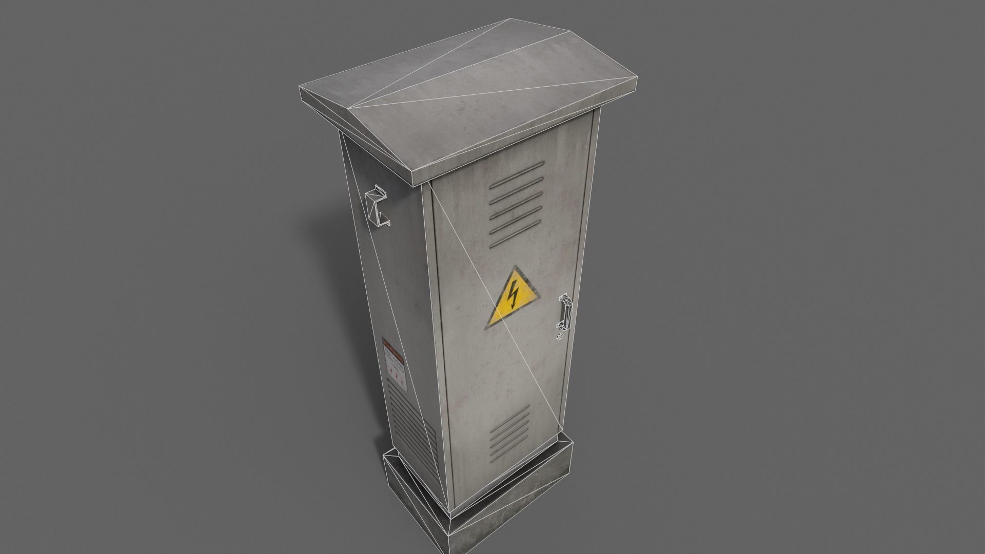 PBR Electric Box LightGrey V2 Low-poly 3D model_17
