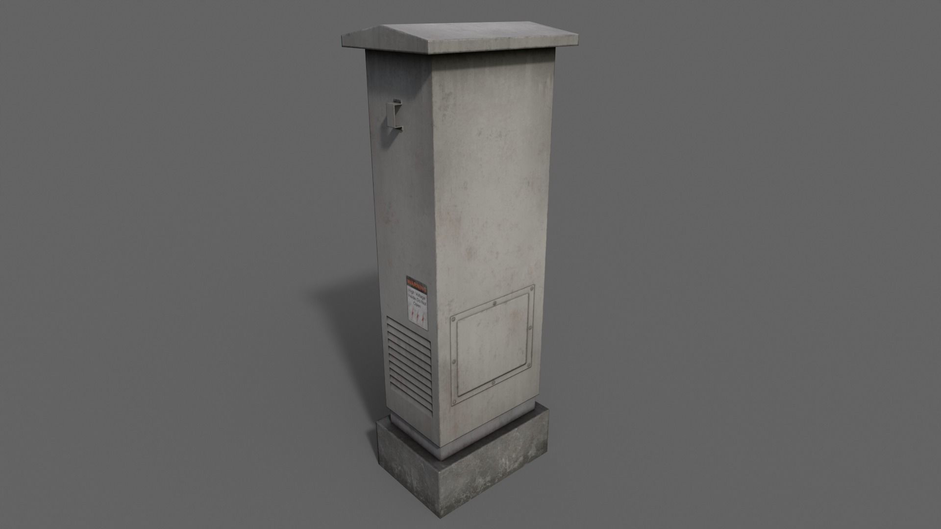 PBR Electric Box LightGrey V2 Low-poly 3D model_13