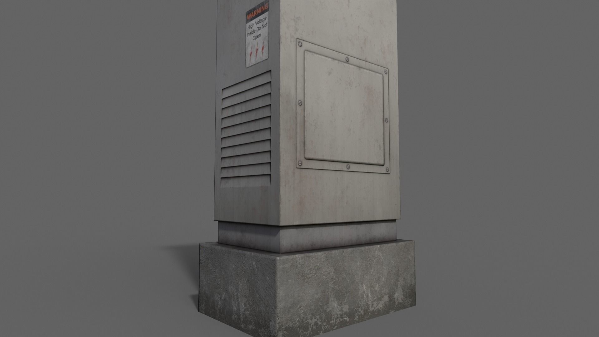 PBR Electric Box LightGrey V2 Low-poly 3D model_14