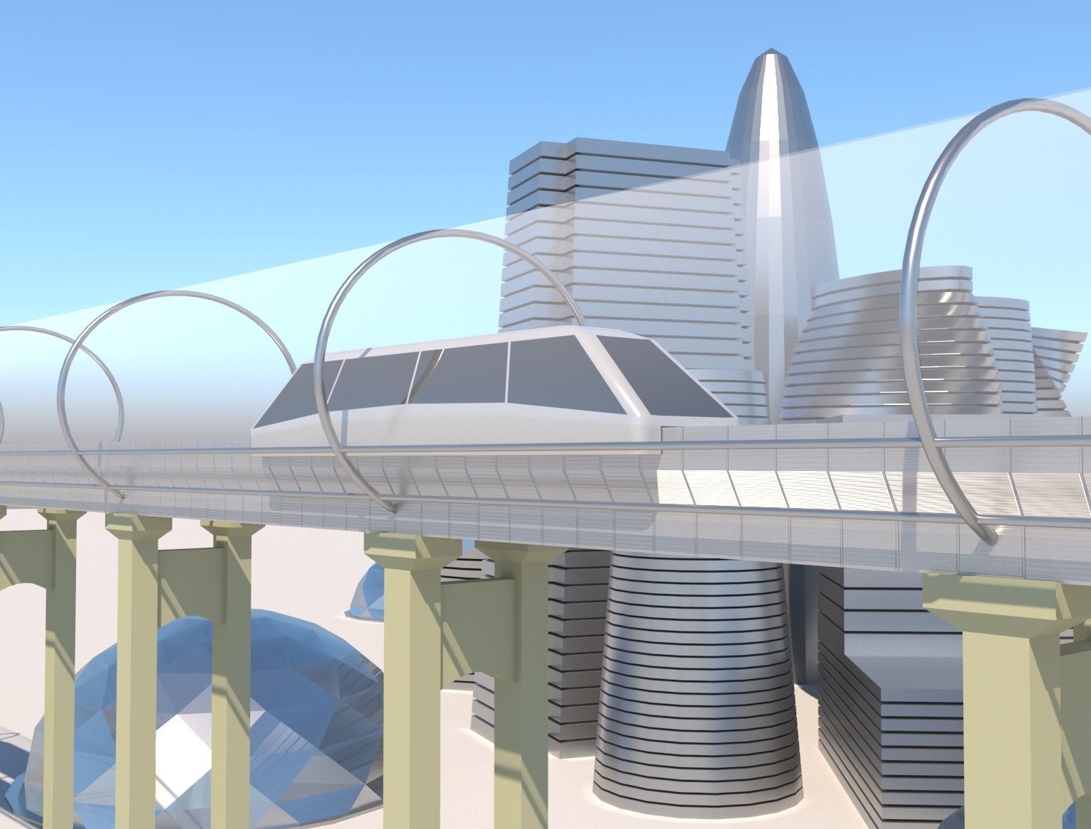 Futuristic City Royalty Free 3D model_1
